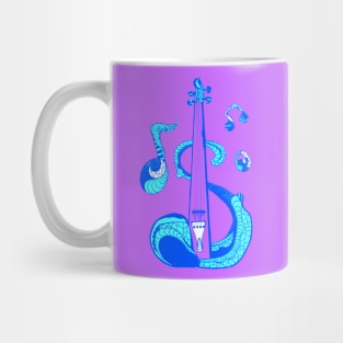 Neon Blue String Violin Mug